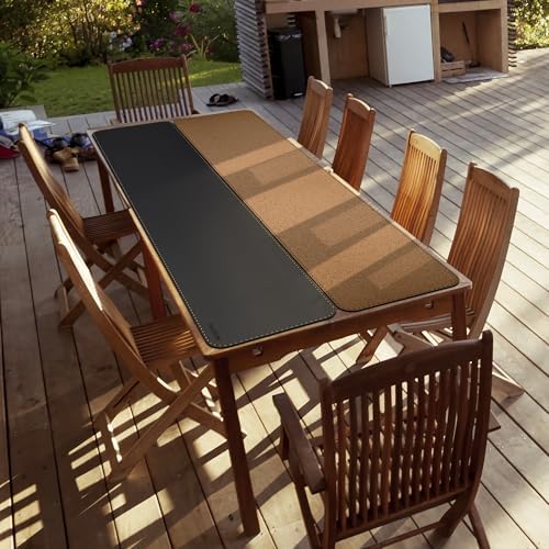 MAIDERN Cork & Leather Desk Mat, 78.7” x 15.7” Reversible Desk Pad (Black) - Image 6