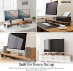 Nordik Dual Monitor Stand Riser -Hardwood Acacia Monitor Shelf 42x10.5 in - Image 6