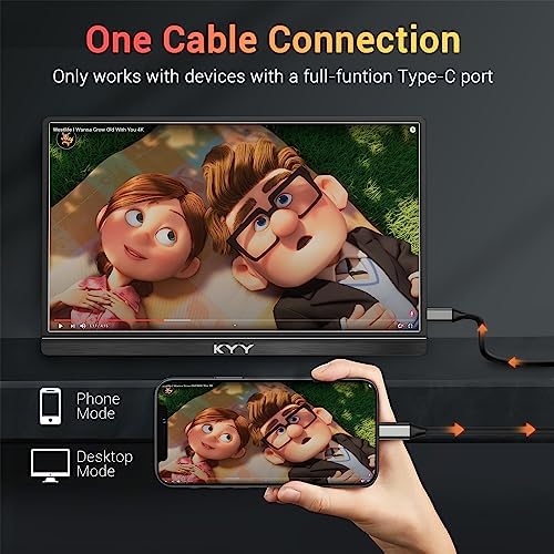 KYY Portable Monitor 15.6'' FHD 1080P USB C HDMI Gaming Monitor - Image 4