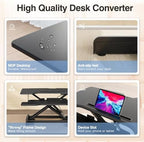 32" Standing Desk Converter, Quick Sit to Stand Desk Riser - Image 5