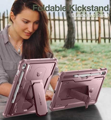 Dexnor Case for Samsung Galaxy Tab S10 Lite /S10 FE/S9 FE 10.9 Inch(2025/2023), [Built in Screen Protector & Kickstand] with Pen Holder Heavy Duty Full Body Cover for S9 FE 5G Tablet Case -Pink - Image 6