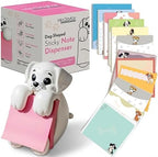 12 Pack Accordion Style Sticky Notes with Dog Holder | 3" x 3" Dog Post It Notes for School (50 Sheets Each) | Resin Made Cute Memo Pad Note Holder (12 Pack Sticky Notes with Holder) by MiaDayKor
