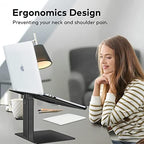 Laptop Stand for Desk, Ergonomic Aluminum Laptop Stand Adjustable Height from 7-15", Sitting and Standing Laptop Riser for 10-17" Notebook - Image 4