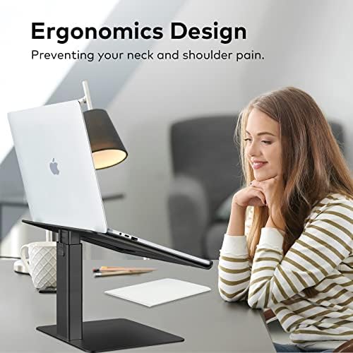 Laptop Stand for Desk, Ergonomic Aluminum Laptop Stand Adjustable Height from 7-15", Sitting and Standing Laptop Riser for 10-17" Notebook - Image 4