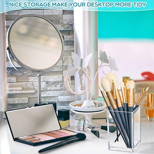 Crtiin 20 Pcs Acrylic Pen Holder Pencil Cup Desk Organizer, Clear - Image 4