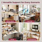 Desk Extender Tray, 30"×12" Clamp-On Arm Rest Shelf, 90° Foldable Computer Elbow Support for Office Home, Space-Saving Keyboard Mouse Tray (White) - Image 7