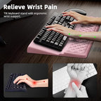 Ospelelf Keyboard Wrist Rest Pad, Comfy Ergonomic Keyboard Stand Riser Holder, Computer Wrist Support Cushion forTyping, Light Pink - Image 2
