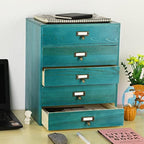 GoooodGIFT Wooden Drawers Large Wooden Box with Drawer, Blue - Image 2
