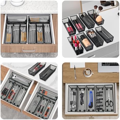 Neudeco Silverware Organizer, Black, 9 x 3 x 2 inch, Pack of 12 - Image 7