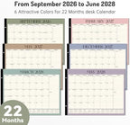 Forvencer 2027 Desk Calendar, Planner Sept 2026 - Jun 2028, 22 Month 22x17" - Image 2