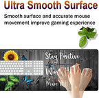 Large Gaming Mouse Pad, Keyboard Wrist Rest + Mouse Wrist Pad + Coaster + Mini Hook Desk Pad Set, Memory Foam, Non-Slip Base. Suitable for Office and Home - Sunflower Inspirational Quote - Image 4