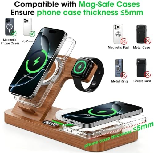 Dual Phone Foldable Wireless Charging Station for Apple, Couple&Family Use - Image 6