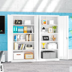 Superday 72" Lockable Steel Storage Cabinet, Locking Metal Storage Cabinets, Tall White Cabinet with 2 Doors and 4 Adjustable Shelves for Garage, Home Office, Classroom, File, Easy Assemble - Image 2