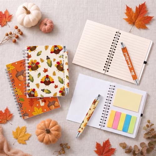 Fall Notebooks with Pens Bulk, 24 Sets, 5.5 x 4.7 Inch, Festive - Image 2