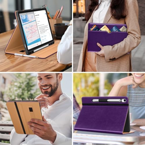 DTTO Leather Case for Galaxy Tab S10 Lite / S10 FE / S9 FE, Dark Purple - Image 7