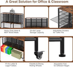 EasyPAG Rolling File Cart with 24 Slot Mail Organizer, Under Desk Storage with Hanging File Rack for Letter/Legal Folders, Mobile Filing Cabinet Printer Stand for Office Home Classroom, Black - Image 4