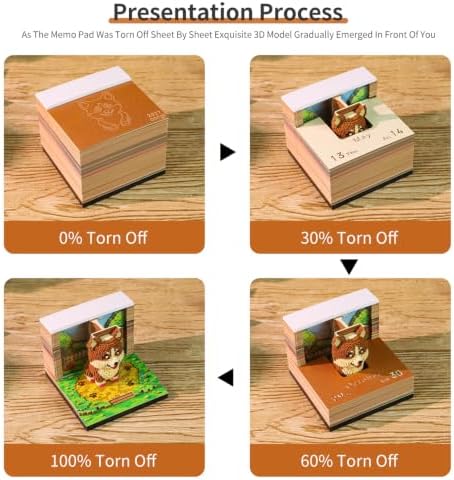 3D Memo Pad, 3D Calendar 2027, Time Piece Calendar, Tear-Off Calendars 2027, 3D Paper Carving Art Memo Pad, Art Carving Sticky Notes for Office Home Gifts Ornaments (Pixel Corgi) - Image 5