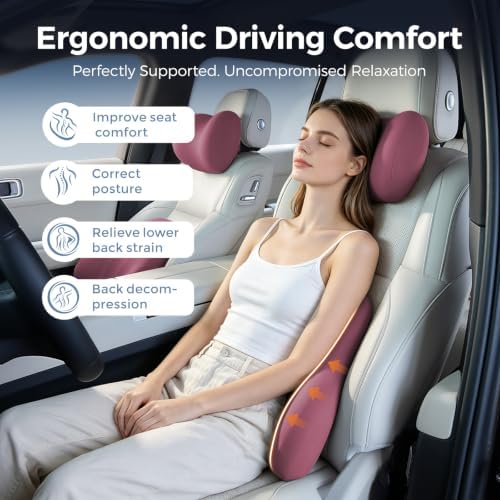 BABUR Car Lumbar Support Pillow Memory Foam Back Cushion for Driver Seat - Image 6