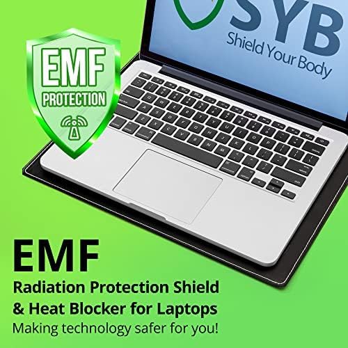 Shield Your Body - Laptop Lap Pad with SaferBody™, Anti Radiation Shield & Heat Shield Pad, EMF Blocker Laptop Pad for Up to 17in.Wide Device (15.9 x 12 inches), Jet Black PU Leather Color - Image 6