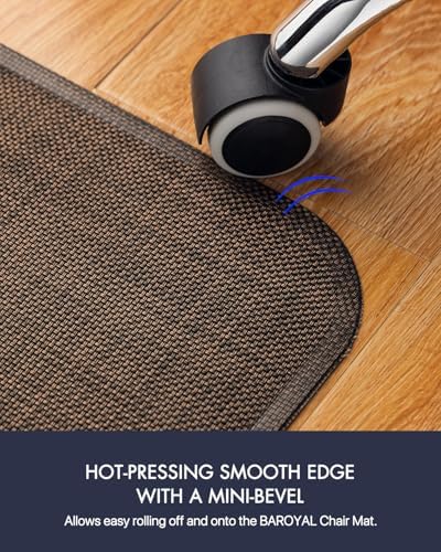BARoyal Office Chair Mat for Hardwood Floor Under Desk Computer Rolling Chair Mat for Wood/Tile Floor Non-Slip Heavy Duty Desk Rug PVC Plastic Hard Floor Protector 30" x 48"(Coffee) - Image 5