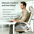 Memory Foam Seat Cushion for Sciatica & Tailbone Pain Relief – Comfort Support for Office Chair, Car Seat, Airplane, Long Sitting Workers & Drivers (Gray) - Image 4