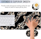 TGFEWYTJYJ Extended Gaming Mouse Pad,Memory Foam Ergonomic Keyboard Mouse Wrist Rest Support Set,Large Desk Mat with Stitched Edges,Non-Slip Base Mousepad Home Office,Leopard Print Pattern - Image 4