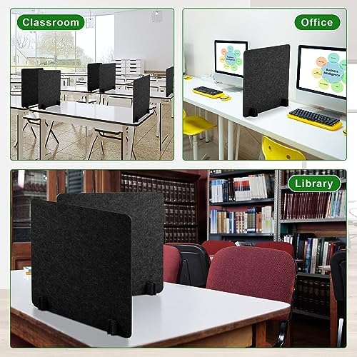 6 Pcs Acoustic Desk Divider Partition Privacy Panel 24 x 24",Dark Gray - Image 6