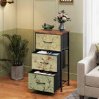 WLIVE Small Dresser Nightstand for Bedroom, 3 Drawers, Floral - Image 4