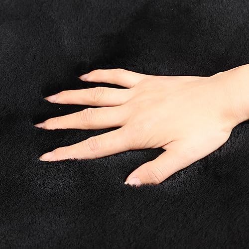LLB Sheepskin Chair Covers Office Chair Cushion Dining Room Chair Pads Desk Chair Seat Cushion for Computer Chair Fur Area Rugs for Living Room 19x19 Inch (Pack of 1), Shearling Black - Image 6
