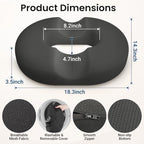 CloudBliss Donut Pillow Stadium Seat Cushion for Tailbone Pain Relief and Hemorrhoids, Memory Foam Seat Chair Cushion, Portable Seat Cushions for Bleachers, Car, Home & Office - Image 2