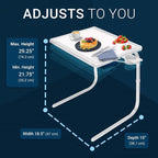 Table-Mate TV Tray Table | Portable Desk Folding Dinner Tray, Couch Table Trays for Eating Snack Food, Portable Laptop Desk, Bed Trays for Eating | Adjustable TV Trays with 3 Angles and Cup Holder - Image 4