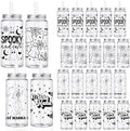 Meanplan 24 Pcs Halloween Ghost Plastic Cup with Lids and Straws Bulk 14 oz by Meanplan