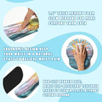 Boho Sun Desk Mat Set Stained Glass Sea Coastal Sunset Large Mouse Pad with Wrist Rest 4in1 Desk Mat for Desktop Ergonomic Computer Desk Arm Wrist Anti-Slip Computer Mouse Pad Home Office Gaming - Image 3