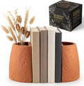 Bookends for Shelves, Set of 2 Terracotta Decorative Book Ends by DWATANHOME