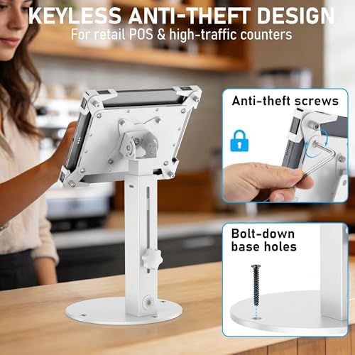 Secure Desk Tablet Kiosk Stand for 10"-14" iPad Pro Air and Samsung Tablets - Image 2