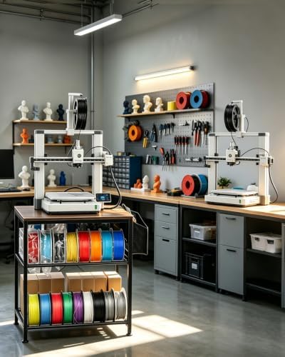 AHOWPD 3D Printer Stand with Filament Storage, 3-Tier 23.7 * 23.7 * 24.5in - Image 5