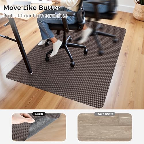Sycoodeal Chair Mat,36" x 55" Office Chair Mat for Hardwood and Tile Floor, Heavy Duty Floor Protector for Rolling Chairs,Non-Slip,Computer Mat for Home Office(Coffee) - Image 4