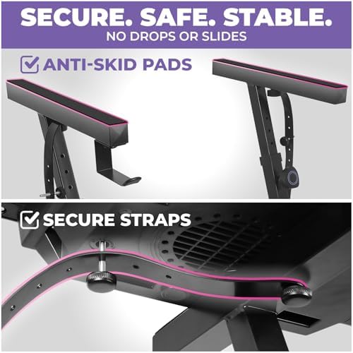 Liquid Stands Keyboard Stand w/ Wheels - Black Z Style Adjustable & Portable Professional Heavy Duty Digital Piano Stand - Fits 54-88 Key Electric Pianos - Sturdy Rolling Musical Keyboard Stand - Image 4