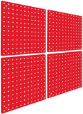 4 Pack Steel Peg Board,Universal 1/8 and 1/4 Pegboard Accessories,Ideal for Garage Tool Storage, Office Organization, Craft Room, Kitchen etc. (Red, 4-12X12) by Daanxw