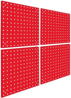 4 Pack Steel Peg Board,Universal 1/8 and 1/4 Pegboard Accessories,Ideal for Garage Tool Storage, Office Organization, Craft Room, Kitchen etc. (Red, 4-12X12) by Daanxw