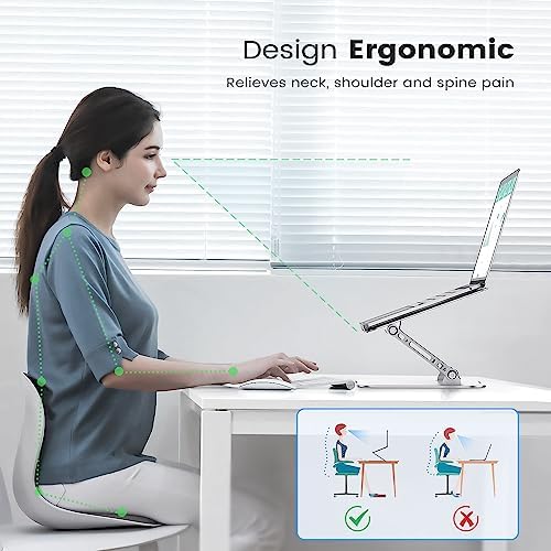 Orlian Adjustable Aluminum Laptop Stand for Desk, Laptop Riser for 11-16" - Image 2