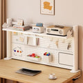 Metal Desktop Bookshelf with Pegboard, Clamp on Desk Organizer Shelf, Multi-Tier Desktop Hutch for Dorm Room, Countertop Storage Display Rack, Desktop Bookcase for Study Offices by Unknown