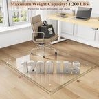 Tempered Glass Chair Mat for Carpet, 46"x55" Clear Floor Mat - Image 2