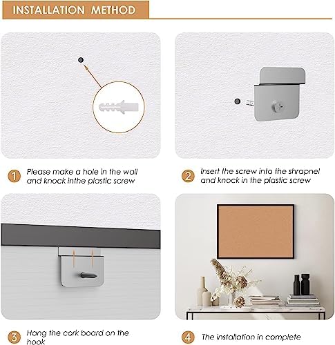 2-Pack Cork Board Bulletin Board 24 x 36, Black Wood Framed 2x3 Corkboard, Office Board for Wall Cork, Large Wall Mounted Notice Pin Board with 32 Push Pins for School, Home & Office - Image 7