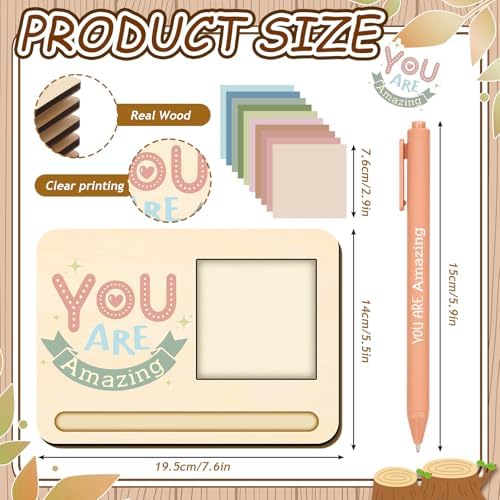Kosiz 10 Set Wooden Sticky Note Holder Kit, Thank You, Morandi - Image 2