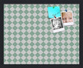 PinPix 20x16 inch Cork Bulletin Board. This Decorative Framed Pin Board Comes with Diamond Pattern in Green and White Design and Satin Black. Ideal for Home, Office Decor or School (PinPix-330) by PinPixBulletinBoards