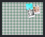 PinPix 20x16 inch Cork Bulletin Board. This Decorative Framed Pin Board Comes with Diamond Pattern in Green and White Design and Satin Black. Ideal for Home, Office Decor or School (PinPix-330) by PinPixBulletinBoards