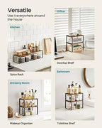 SONGMICS Cabinet Organizer Shelf, Set of 4 Spice Rack, Kitchen Storage - Image 6