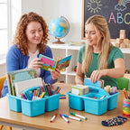 Geelin 24 Pack Classroom Caddy Bulk, 8 x 6.7 x 3.5 inches, Blue - Image 2