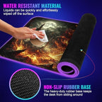 RGB Gaming Mouse Pad Large Extended Desk Mat 35.4x15.7in XXL XXXL Mousepad LED Light Up Keyboard Mat PC Gamer Desk Pad Gaming Accessories Extra Big Mouse Mat for Desk - Hellfire Crusader - Image 2